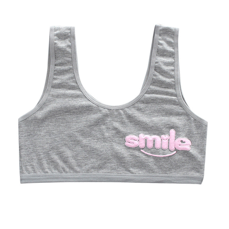 bra Girls' Bra 7-14 Years Old Children's Developmental Period Small Vest Underwear Double Layer Camisole Cotton Export Middle School Girls