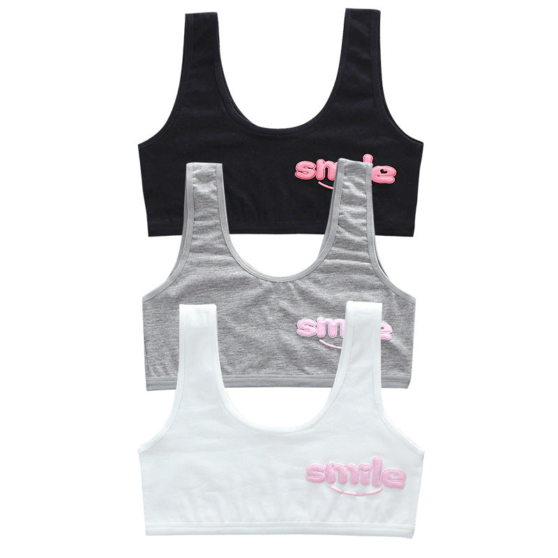 bra Girls' Bra 7-14 Years Old Children's Developmental Period Small Vest Underwear Double Layer Camisole Cotton Export Middle School Girls