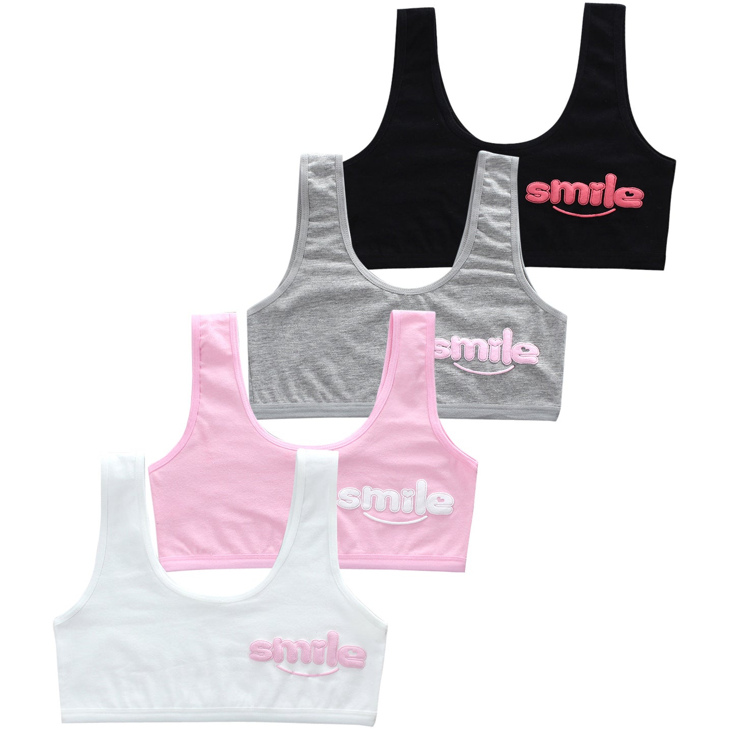 bra Girls' Bra 7-14 Years Old Children's Developmental Period Small Vest Underwear Double Layer Camisole Cotton Export Middle School Girls