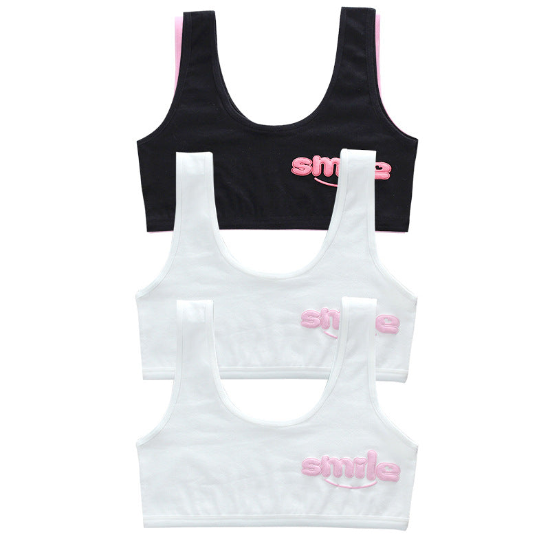 bra Girls' Bra 7-14 Years Old Children's Developmental Period Small Vest Underwear Double Layer Camisole Cotton Export Middle School Girls