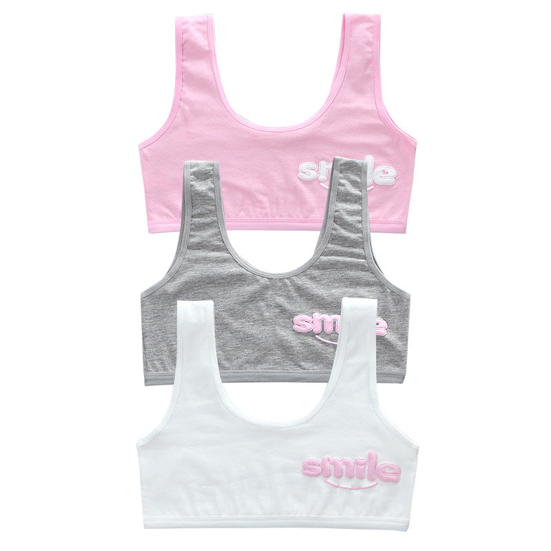 bra Girls' Bra 7-14 Years Old Children's Developmental Period Small Vest Underwear Double Layer Camisole Cotton Export Middle School Girls