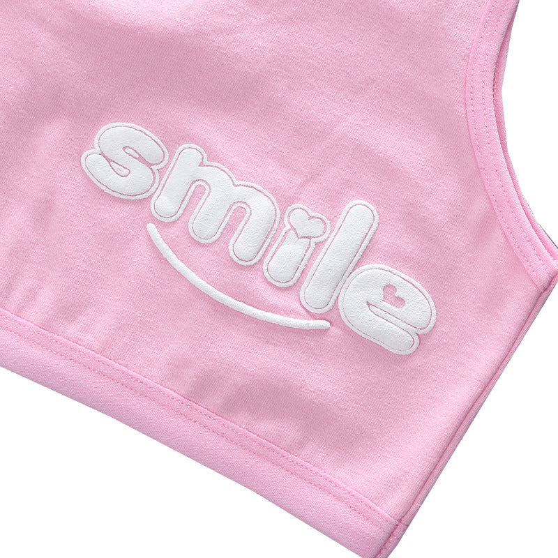 bra Girls' Bra 7-14 Years Old Children's Developmental Period Small Vest Underwear Double Layer Camisole Cotton Export Middle School Girls