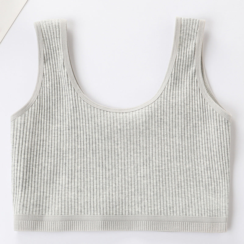 Foreign Trade Hot-Selling Developmental Girls' Camisole Double-Layer Cotton Teenage Girls' Underwear Junior High School Girls' Bra Factory Wholesale
