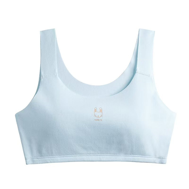 Underwear for Girls, Junior High School Students, Developmental Period, Free-Cut Padded Style, Teenage Girls' Tank Top Underwear, Teenage Girls' Bra 8100