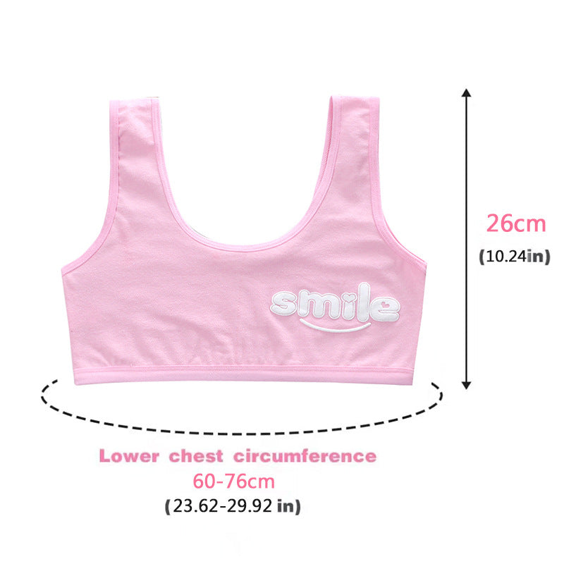 bra Girls' Bra 7-14 Years Old Children's Developmental Period Small Vest Underwear Double Layer Camisole Cotton Export Middle School Girls