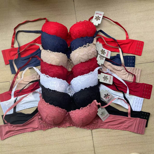 YY-01 Hot selling high-end lace solid color women's bra comfortable push-up underwire