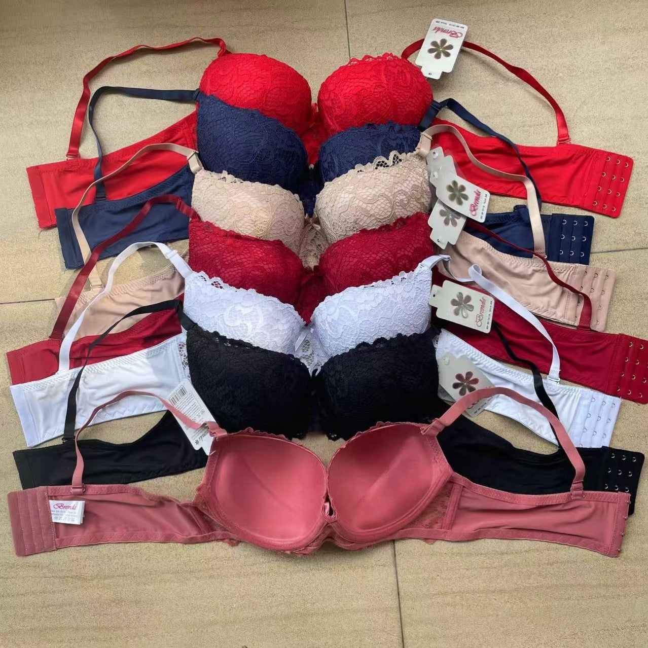 YY-01 Hot selling high-end lace solid color women's bra comfortable push-up underwire