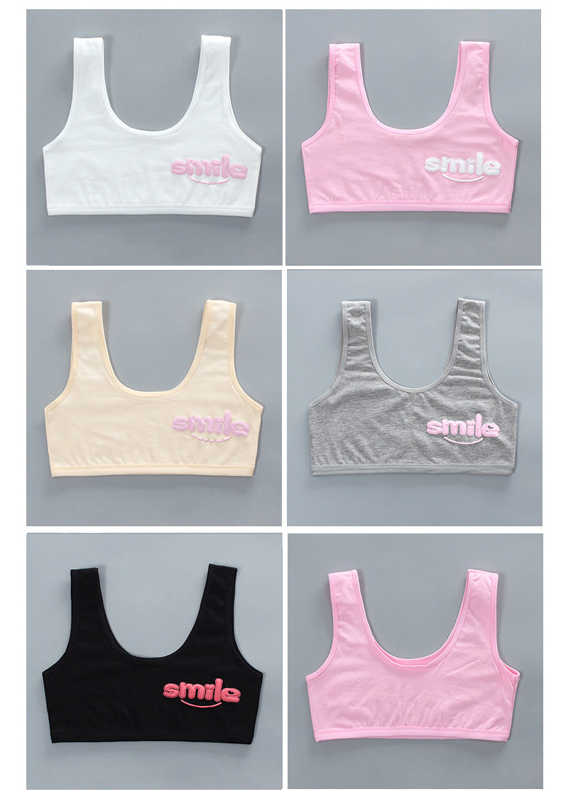 bra Girls' Bra 7-14 Years Old Children's Developmental Period Small Vest Underwear Double Layer Camisole Cotton Export Middle School Girls