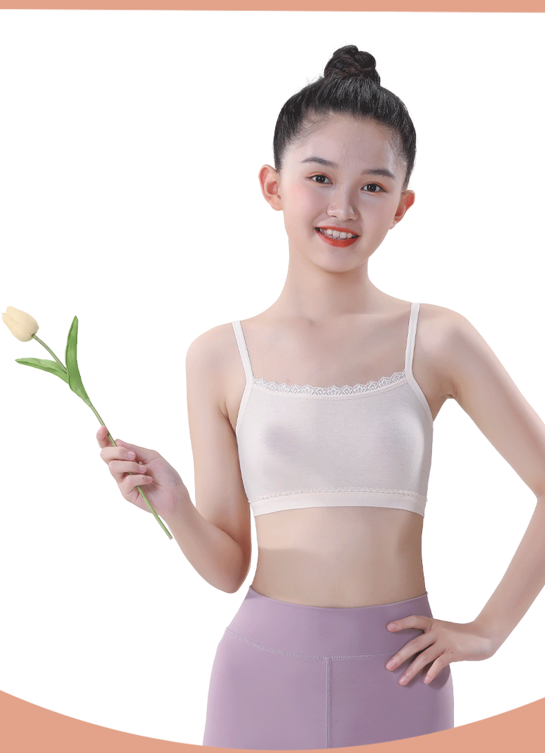 Girls' Underwear Vest Developmental Period 7-13 Years Old Children's First Stage Elementary School Middle School Girls' Bra Summer Thin