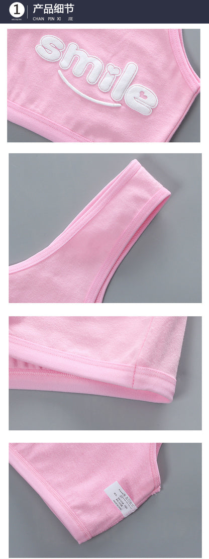 bra Girls' Bra 7-14 Years Old Children's Developmental Period Small Vest Underwear Double Layer Camisole Cotton Export Middle School Girls
