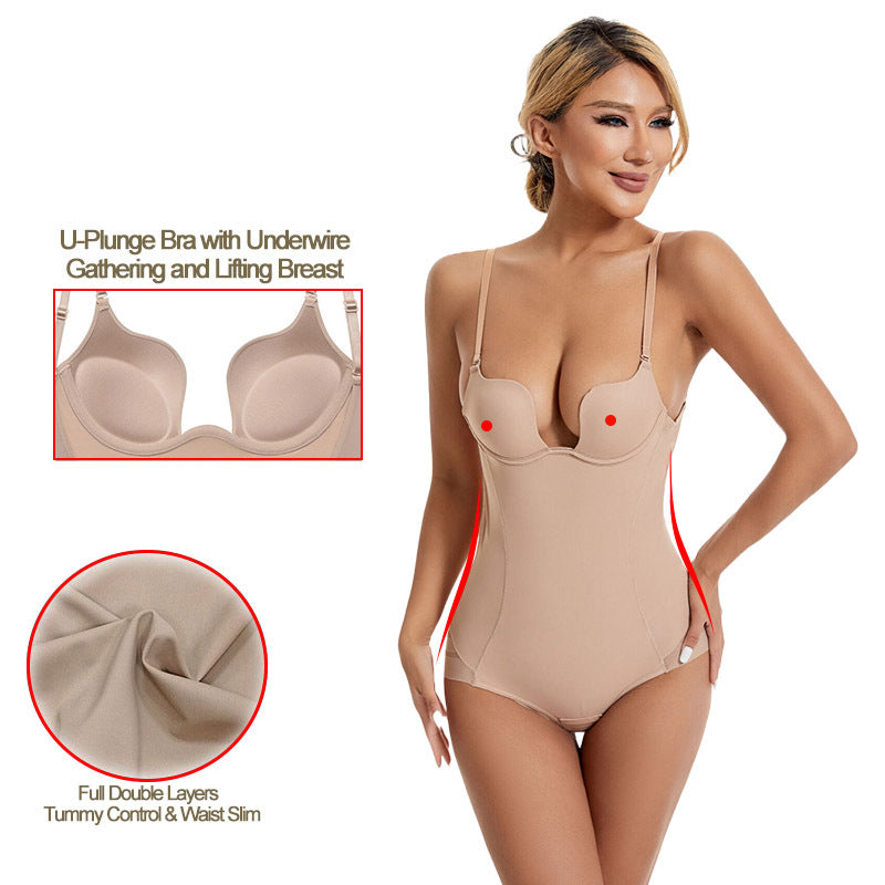 Cross-Border Sexy Backless One-Piece Shapewear for Women, U-Shaped Back Beauty Dress, Inner Wear, Tummy Control Corset