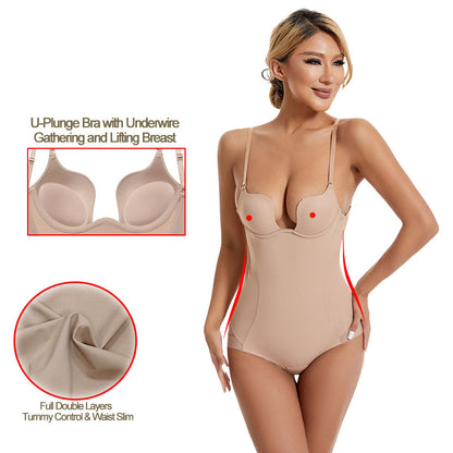 Cross-Border Sexy Backless One-Piece Shapewear for Women, U-Shaped Back Beauty Dress, Inner Wear, Tummy Control Corset