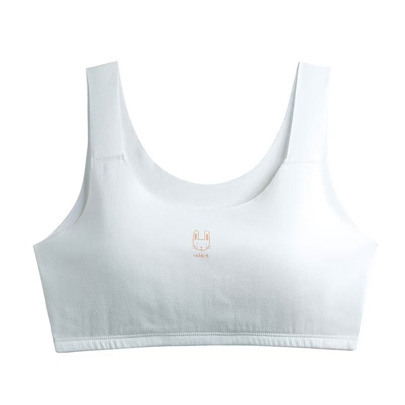 Underwear for Girls, Junior High School Students, Developmental Period, Free-Cut Padded Style, Teenage Girls' Tank Top Underwear, Teenage Girls' Bra 8100