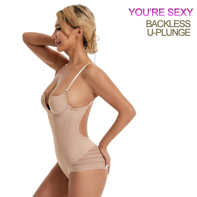 Cross-Border Sexy Backless One-Piece Shapewear for Women, U-Shaped Back Beauty Dress, Inner Wear, Tummy Control Corset