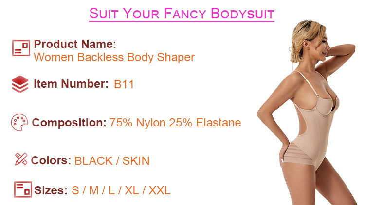 Cross-Border Sexy Backless One-Piece Shapewear for Women, U-Shaped Back Beauty Dress, Inner Wear, Tummy Control Corset