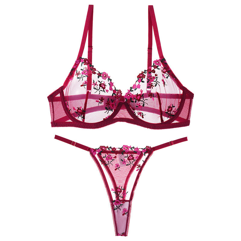 Fashion Plus Size Sexy Lace Women's Bra Luxurious Seamless Cup Pure Desire Underwear Set Women's Push-up Bra