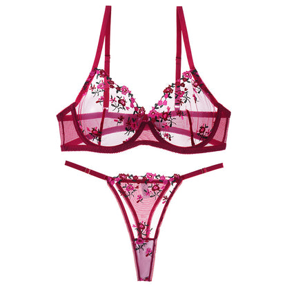 Fashion Plus Size Sexy Lace Women's Bra Luxurious Seamless Cup Pure Desire Underwear Set Women's Push-up Bra