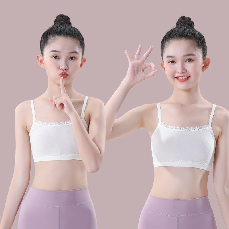 Girls' Underwear Vest Developmental Period 7-13 Years Old Children's First Stage Elementary School Middle School Girls' Bra Summer Thin