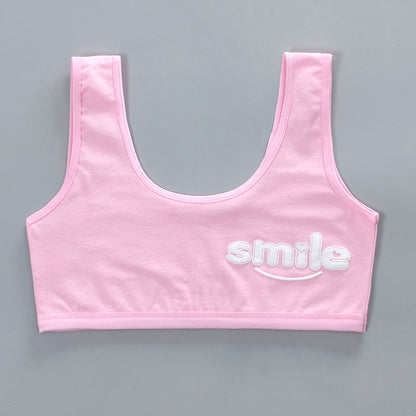 bra Girls' Bra 7-14 Years Old Children's Developmental Period Small Vest Underwear Double Layer Camisole Cotton Export Middle School Girls
