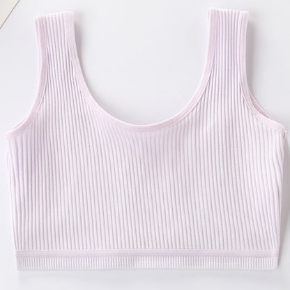 Foreign Trade Hot-Selling Developmental Girls' Camisole Double-Layer Cotton Teenage Girls' Underwear Junior High School Girls' Bra Factory Wholesale