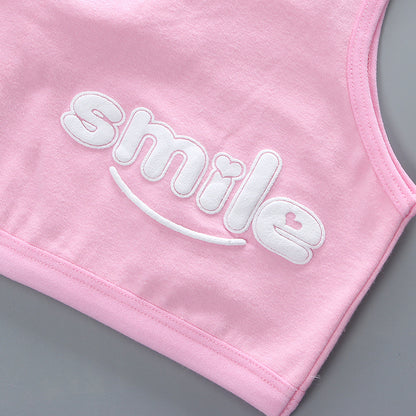 bra Girls' Bra 7-14 Years Old Children's Developmental Period Small Vest Underwear Double Layer Camisole Cotton Export Middle School Girls