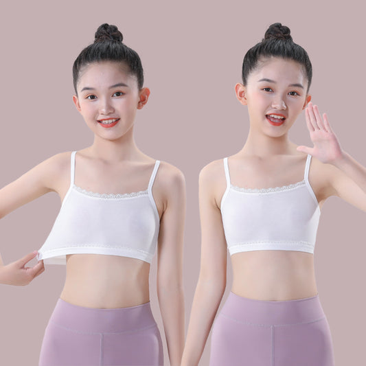 Girls' Underwear Vest Developmental Period 7-13 Years Old Children's First Stage Elementary School Middle School Girls' Bra Summer Thin