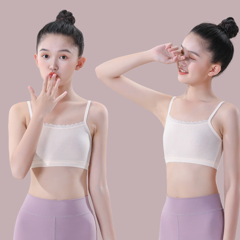 Girls' Underwear Vest Developmental Period 7-13 Years Old Children's First Stage Elementary School Middle School Girls' Bra Summer Thin