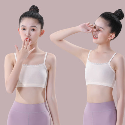 Girls' Underwear Vest Developmental Period 7-13 Years Old Children's First Stage Elementary School Middle School Girls' Bra Summer Thin