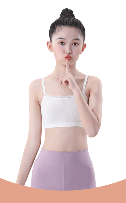 Girls' Underwear Vest Developmental Period 7-13 Years Old Children's First Stage Elementary School Middle School Girls' Bra Summer Thin