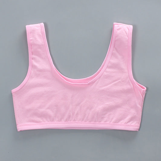 bra Girls' Bra 7-14 Years Old Children's Developmental Period Small Vest Underwear Double Layer Camisole Cotton Export Middle School Girls