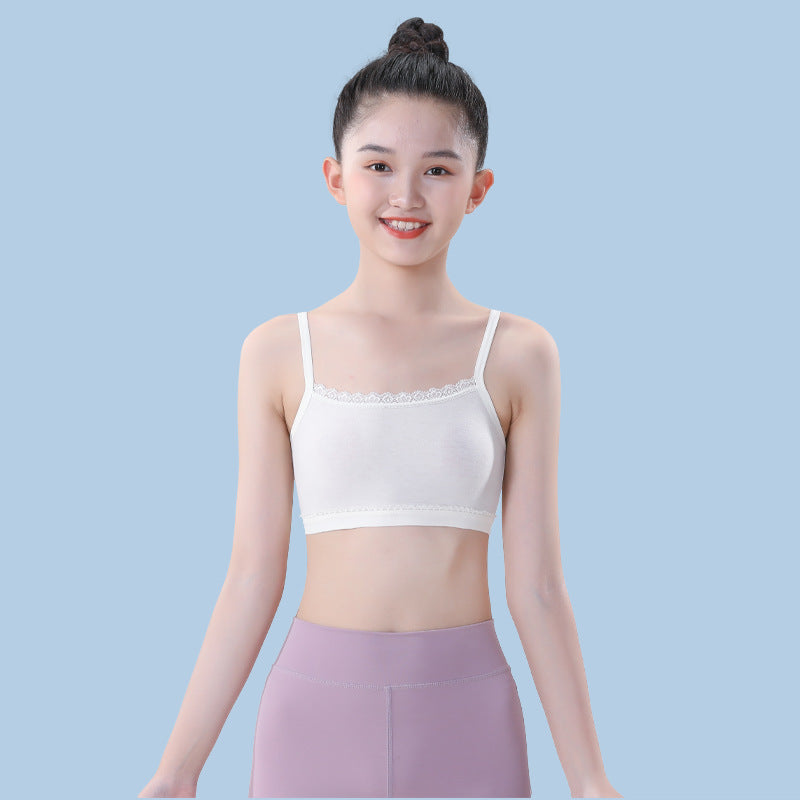 Girls' Underwear Vest Developmental Period 7-13 Years Old Children's First Stage Elementary School Middle School Girls' Bra Summer Thin