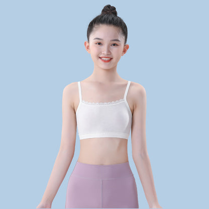 Girls' Underwear Vest Developmental Period 7-13 Years Old Children's First Stage Elementary School Middle School Girls' Bra Summer Thin