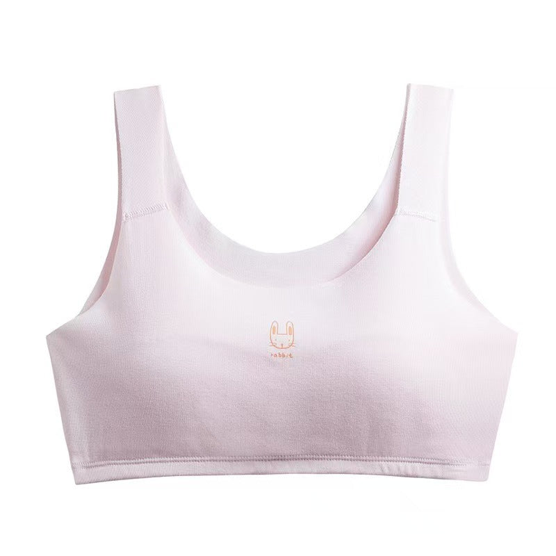 Underwear for Girls, Junior High School Students, Developmental Period, Free-Cut Padded Style, Teenage Girls' Tank Top Underwear, Teenage Girls' Bra 8100