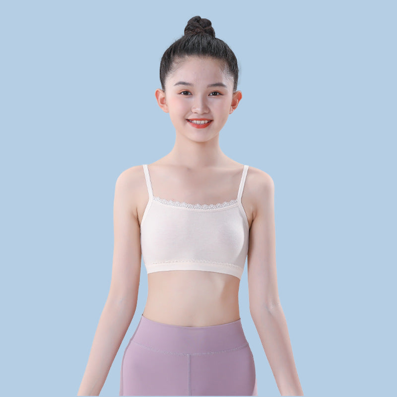 Girls' Underwear Vest Developmental Period 7-13 Years Old Children's First Stage Elementary School Middle School Girls' Bra Summer Thin