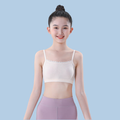 Girls' Underwear Vest Developmental Period 7-13 Years Old Children's First Stage Elementary School Middle School Girls' Bra Summer Thin