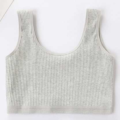 Foreign Trade Hot-Selling Developmental Girls' Camisole Double-Layer Cotton Teenage Girls' Underwear Junior High School Girls' Bra Factory Wholesale
