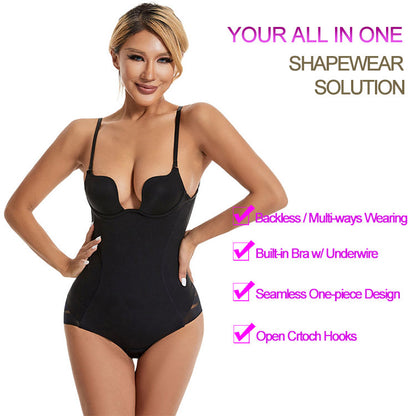 Cross-Border Sexy Backless One-Piece Shapewear for Women, U-Shaped Back Beauty Dress, Inner Wear, Tummy Control Corset