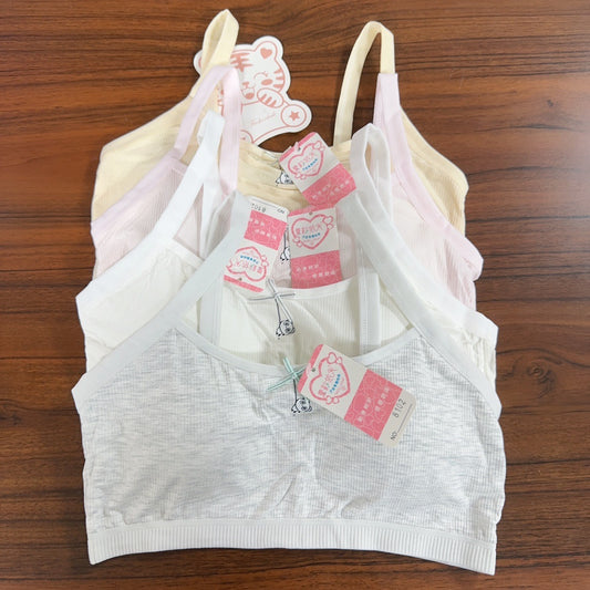 Cotton Girls' Underwear Fixed Cup Student Vest Puberty Development Bra Girls' Underwear Clearance Wholesale