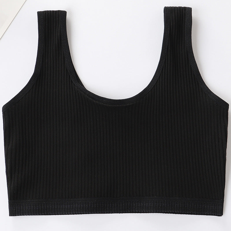 Foreign Trade Hot-Selling Developmental Girls' Camisole Double-Layer Cotton Teenage Girls' Underwear Junior High School Girls' Bra Factory Wholesale