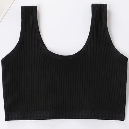 Foreign Trade Hot-Selling Developmental Girls' Camisole Double-Layer Cotton Teenage Girls' Underwear Junior High School Girls' Bra Factory Wholesale